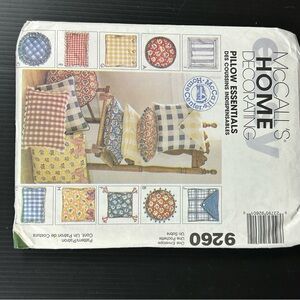 McCall's Home Decorating Pillow Essentials Pattern Uncut
